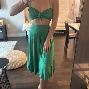 Reformation M green jersey set